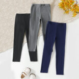 Girls' solid color leggings spring and summer new small and medium-sized children wear long pants in three packs - Image 2