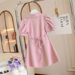 Girls Dress Summer New Kids Polo Shirt Skirt Little Girl Short Sleeve Puff Sleeve Princess Dress Tide - Image 3