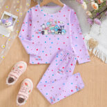 Children's cotton pajama set summer girl spring and autumn baby long sleeve air-conditioned clothes girls loungewear thin trend