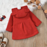 Children's Clothing Girl Baby Girl Cute Rabbit Gray Children's Plush Coat - Image 4