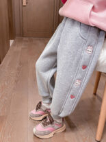 Girls fleece pants autumn winter new sweatpants for small children thickened slacks winter children's sweatpants - Image 10