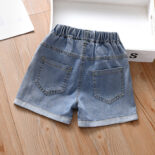 Girls shorts summer thin  new children's ice silk jeans girls pants summer dress baby wear trendy - Image 2
