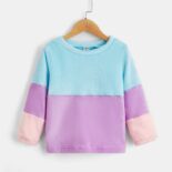 Girls Spring Sweatshirt Spring Clothes New Children's Flannel Three-color Round Neck Children's Long Sleeve Top