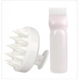 Hair tools, massage shampoo brush, shampoo bottle, head cleansing, massage, combing, drying, washing bottle, hair care set - Image 10