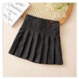 Girls' Spring Skirt New Children's Fleece Versatile Pleated Skirt Girls' College Style Short Skirt - Image 4