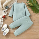 Spring and Autumn New Boys and Girls Long sleeved Sweetheart Pants Set - Image 4