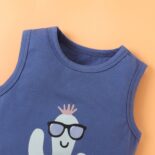 New Summer Baby Cute Sleeveless Male and Female Baby Pattern Print - Image 3