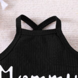 New baby triangle casual letter summer suspender one-piece five-piece children's clothing - Image 4