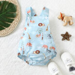 Infant Neutral Young Children Flower Color Tops for Multiple Animals   Triangle Crawler - Image 2
