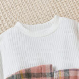 Autumn new girls' baby plaid fake two-piece dress - Image 3