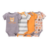 Summer Baby Short Sleeve Crawler Set 0-1 year old boy and girl baby cute bag fart suit four-piece set - Image 5