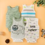 New Summer Cute Baby Boy and Girl Pattern Printed Sleeveless Tank Top Triangle