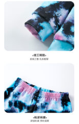 Men's and women's spring and autumn clothes 2-piece set fashion tie-dye print love hooded sweatshirt trouser set - Image 6