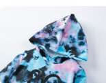 Men's and women's spring and autumn clothes 2-piece set fashion tie-dye print love hooded sweatshirt trouser set - Image 7
