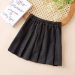Girls' Spring Skirt New Children's Fleece Versatile Pleated Skirt Girls' College Style Short Skirt - Image 2