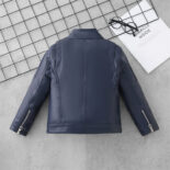 Children's leather coat spring and autumn new of the boy's leather jacket fashion children's leather jacket - Image 2