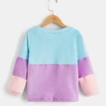 Girls Spring Sweatshirt Spring Clothes New Children's Flannel Three-color Round Neck Children's Long Sleeve Top - Image 2