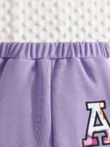 Girls and boys new floral print sleeve stitching solid color long sleeve suit Children's clothing - Image 5