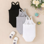 Fashion baby striped triangle summer new fashion casual suspender solid color - Image 18