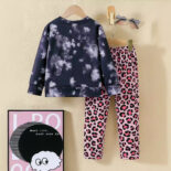 Spring and autumn fashion new leopard print long sleeve sweatshirt trousers set sweatshirt sweatpants two-piece set - Image 2