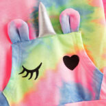 Children's clothing Spring and Autumn new women's treasure tie-dye unicorn casual hooded sweatshirt girls' clothing - Image 2