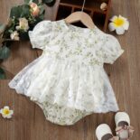 New Baby Girl Lace Mesh Printed Dress