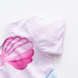 Girls short sleeved elastic round neck fish scale print one-piece triangle swimsuit - Image 8