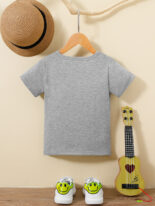 Summer Boys Fashion T-Shirt Fun Letter Print Short Sleeve Top - Image 2