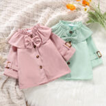 Children's Wear New Girl Baby Girl Lotus Leaf Collar Children's Long sleeved Windbreaker