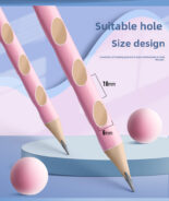 Clicker bear pencil elementary school student corrects grip posture with hole pencil 2b triangle grip child beginner 2b than HB pen - Image 9