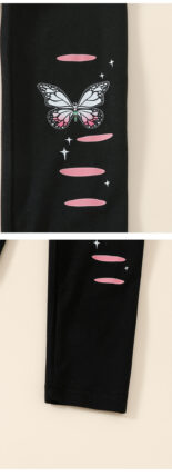 Girls and children's trousers, butterfly print, children's spring and autumn new style baby girls casual and versatile leggings - Image 6