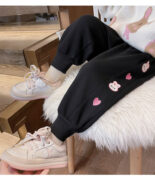 Girls fleece pants autumn winter new sweatpants for small children thickened slacks winter children's sweatpants - Image 4