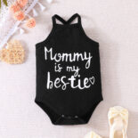 New baby triangle casual letter summer suspender one-piece five-piece children's clothing - Image 2