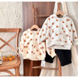 Children's hooded jacket for girls hamburger print   cardigan sports boys top  fall new - Image 7