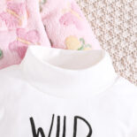 Autumn and winter new version of the lapel print fashion jacket + monogram print dress fur girl suit - Image 6