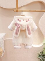 Full moon baby velvet jumpsuit, newborn cotton jacket, thickened crawling clothes, baby 100-day dress - Image 2