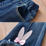 Children's clothing girls' jeans new children's spring and autumn style children's girls loose slightly flared pants - Image 4