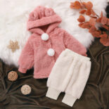 Children's clothing autumn and winter new collection, cute children's plush set for girls and babies
