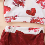 Baby Girl Set Open Back Flying Sleeve Love Print Top + Red Shorts - Image 5