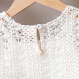 New summer girl suit knitted vest with camisole top and denim shorts three-piece set - Image 3