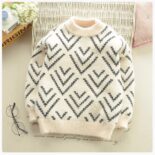 Boys' sweater mink spring and autumn style  new boys thickened baby sweater children's knitwear base - Image 7