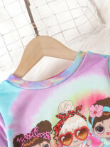 Girls Autumn Personality Three Little Girls Printed Casual Sweatshirt Set of Two Pieces - Image 6