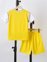 Summer children's sports basketball clothes new boys short-sleeved quick-drying clothes girls shorts middle and small children's fake two-piece suit - Image 4