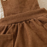 New baby and baby casual style corduroy children's dress set - Image 4