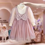 Girls Spring and Autumn Aisha Dress Girls Princess Skirt New Autumn Long Sleeve Cute Skirt - Image 3