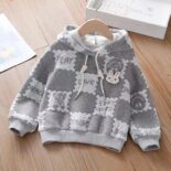 Girls' sweatshirt spring new foreign style baby girl long sleeve hooded top fashionable small and medium set spring and autumn coat - Image 4
