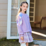 Children's Clothing Girls Spring Wear Long Sleeve Sweatshirt New Round Neck Embroidery Wing Printed Tops - Image 4