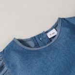 New Summer Baby Girl Flying Sleeve Cowboy Long Leg Crawling Hoodie - Image 3