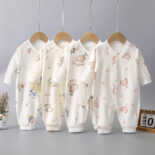 Baby autumn clothes long sleeve spring and autumn baby onesies, cotton baby climbing clothes