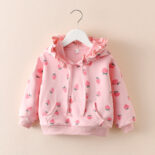 Girls' Spring Wear Hooded Sweatshirt New Baby Girl Style Tops Spring and Autumn Clothes for Kids with Long Sleeves Tide